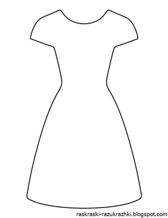 Платье раскраска для детей