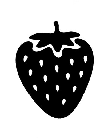Шаблон клубники для аппликации