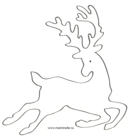 Трафареты на окна новогодние олени
