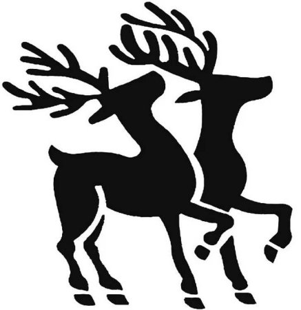 Новогодний олень трафарет