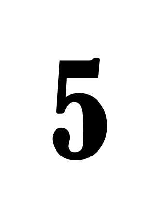 Цифра 5 трафарет