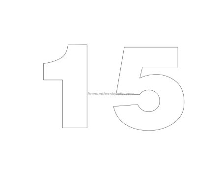 Цифра 15 трафарет