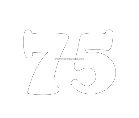 Цифра 75 трафарет красиво