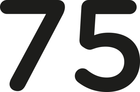 Красивые цифры 75 контур