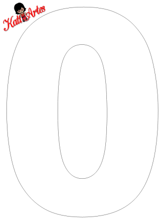 Цифра 0 трафарет