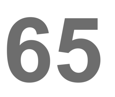 Цифра 65 белая