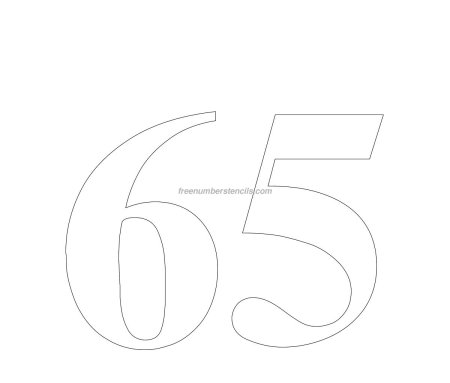 Цифра 65 трафарет