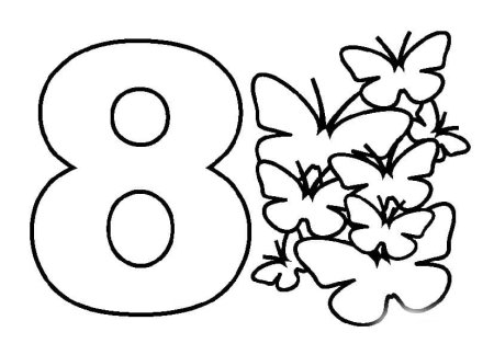 Раскраска цифра 8 на 8 марта
