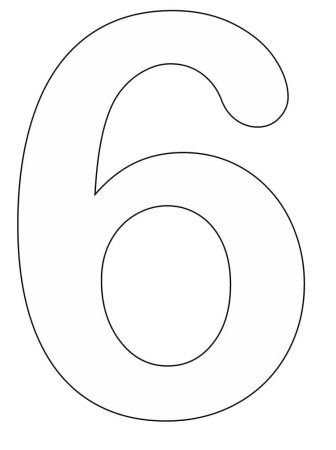 Цифра 6 трафарет для торта