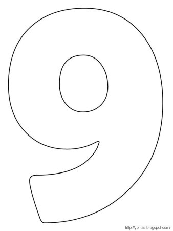 Цифра 9 для торта трафарет