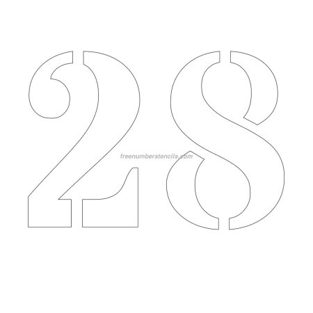 Трафарет цифр 25 для вырезания
