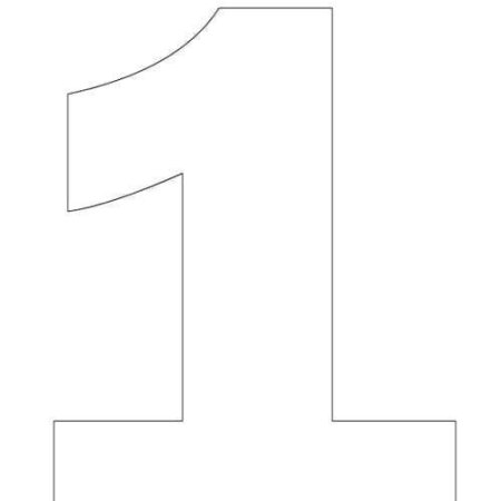 Цифра 1 трафарет