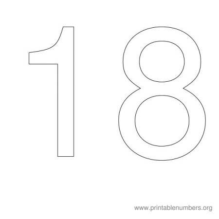 Цифра 18 трафарет для печати