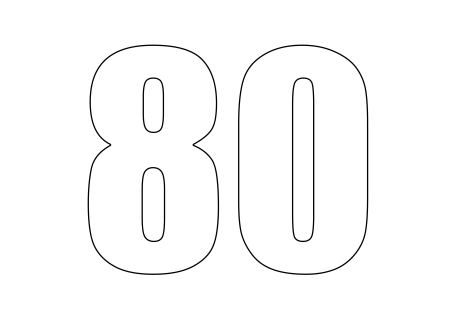 Цифра 80 трафарет для торта
