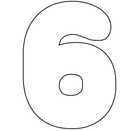 Цифра 6 трафарет