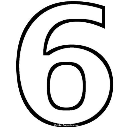 Цифра 6 Формат а4