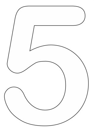 Цифра 5 трафарет