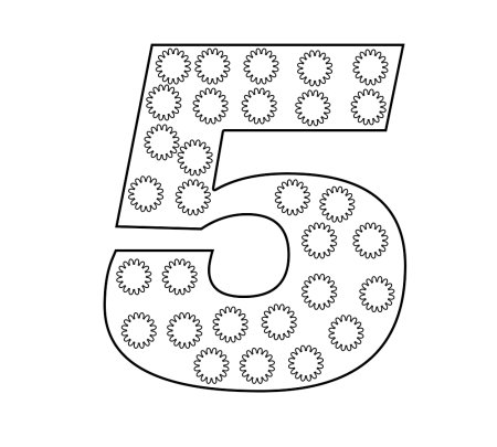 Цифра 5 трафарет