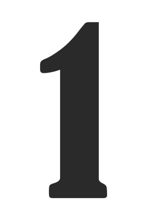 Цифра 1 трафарет