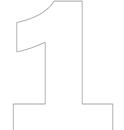 Цифра 1 трафарет