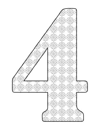 Цифра 4 трафарет