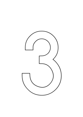 Цифра 3 трафарет