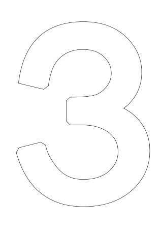 Цифра 3 трафарет
