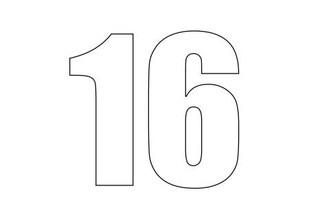 Цифра 16 трафарет для торта