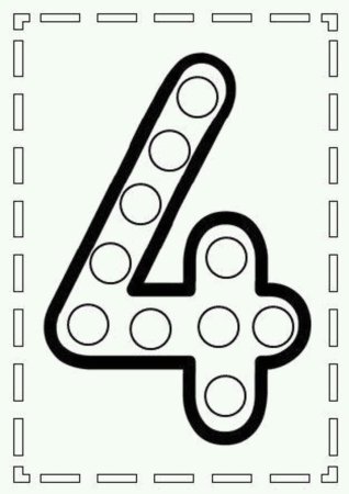 Цифра 4 раскраска для детей