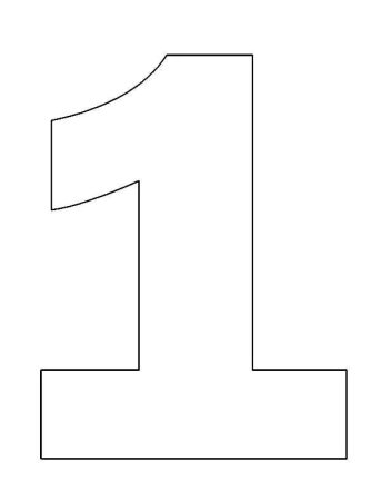 Цифра 1 трафарет
