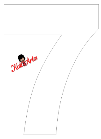 Цифра 7 трафарет