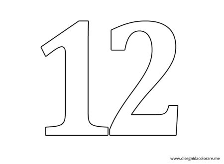 Цифра 12 трафарет