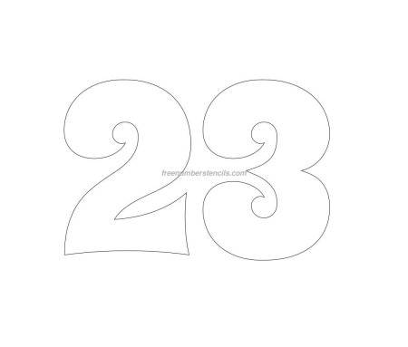 Цифра 23 трафарет