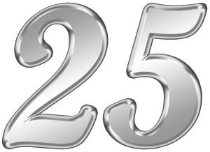 Серебряная цифра 25