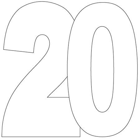 Цифра 20 раскраска