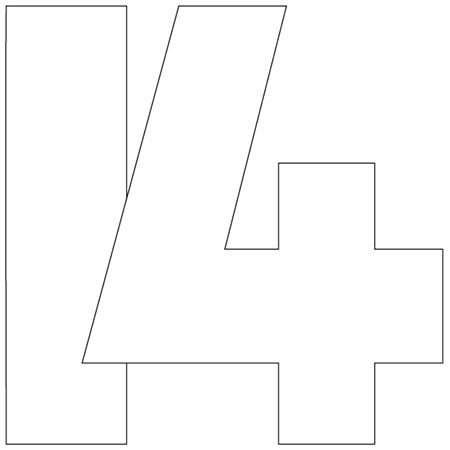 Число 4 трафарет