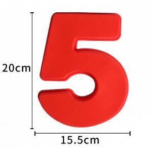 Цифра 5 для торта красная