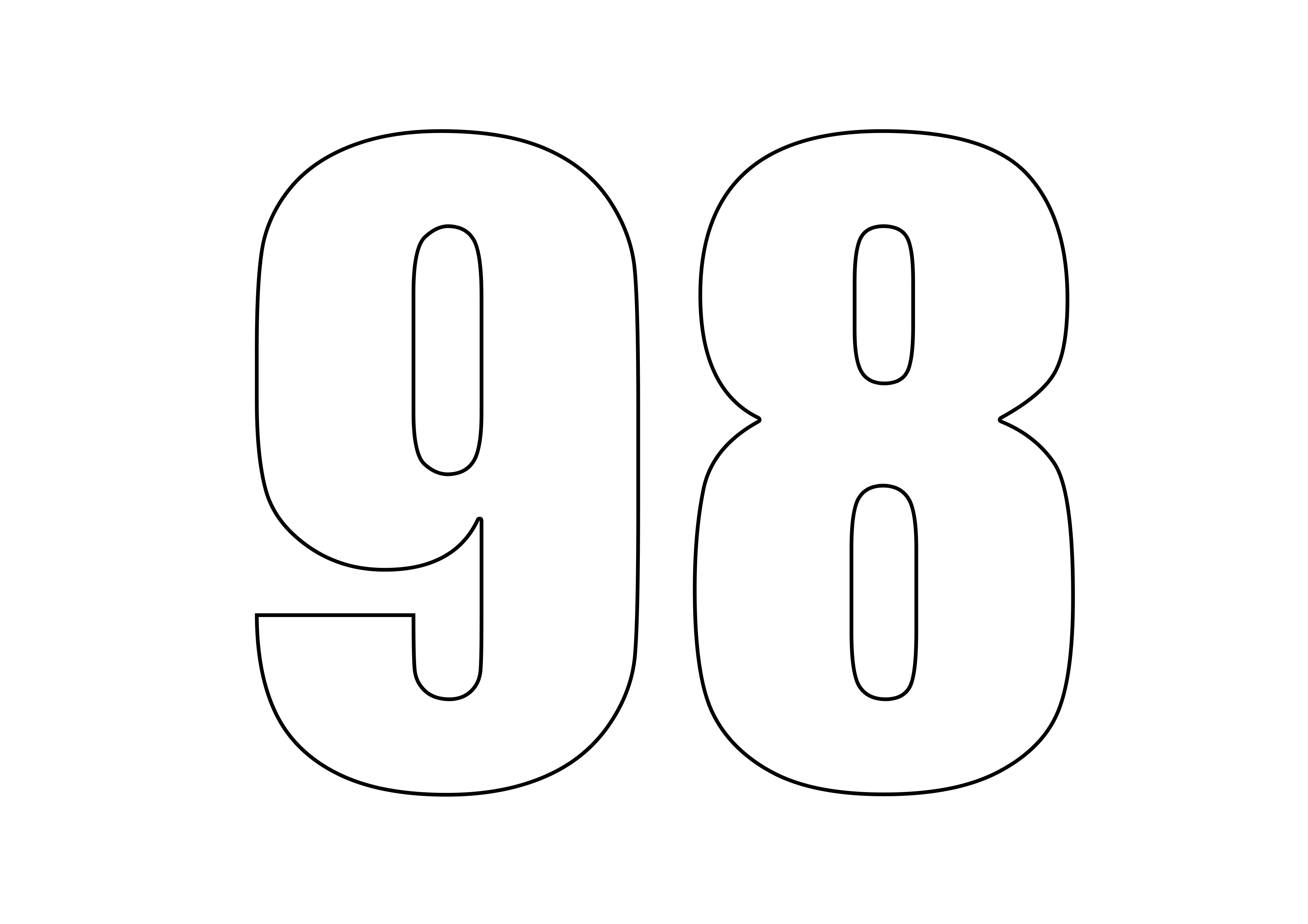 Цифра 98 трафарет