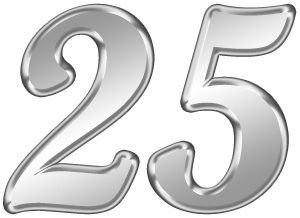 Серебряная цифра 25