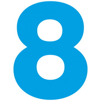 Цифра 8 голубая