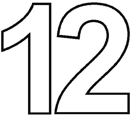 Трафарет цифры 12 для вырезания