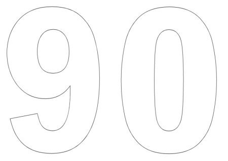 Цифра 70 на прозрачном фоне