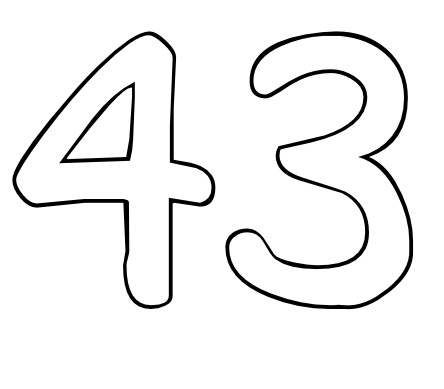 Цифра 45 раскраска