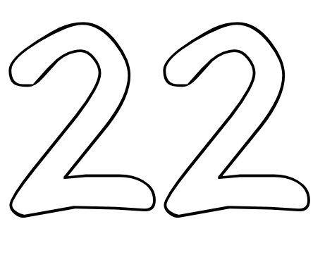 Цифра 22 раскраска