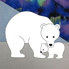 Белый медведь на льдине раскраска