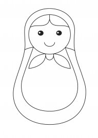 Раскраска матрёшка для детей 2-3 лет