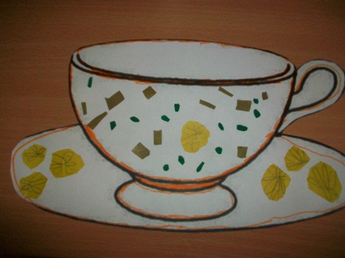 Рисование посуды в подготовительной группе. Аппликация чашка. Аппликация чашка с блюдцем. Чашка для рисования. Чашка аппликация для детей.