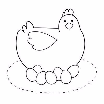 Трафарет курочки для аппликации