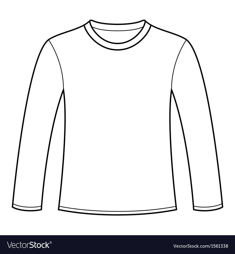 Технический эскиз футболка с длинным рукавом