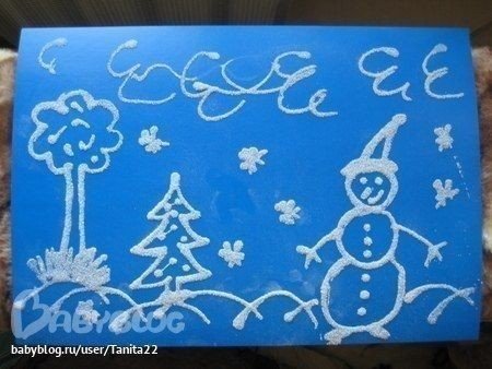Рисование солью салют